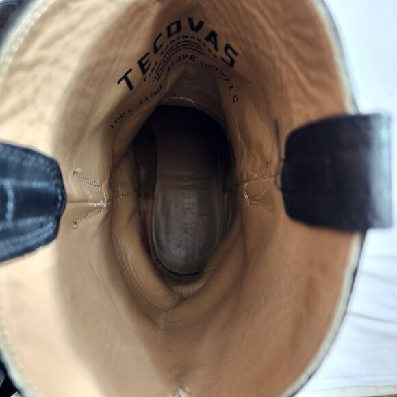 TECOVAS THE COLE CAIMAN ROPER COWBOY BLACK BOOTS SIZE 11 1/2 D MENS - Picture 7 of 8